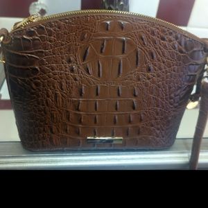 Brown crossbody bag crocodile print